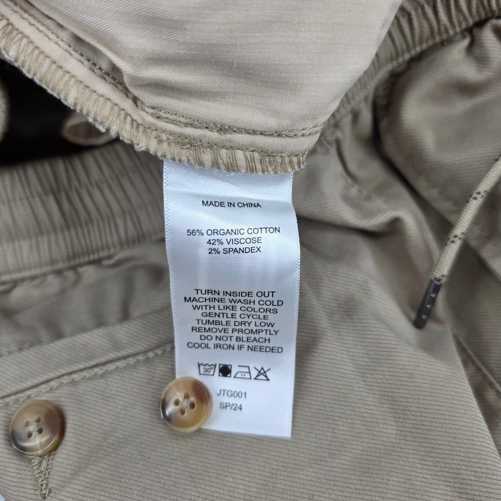 Quince Mens Organic Cotton Drawstring Weekend Chino Sand Dune Tan Pants Size M